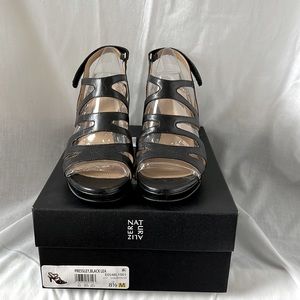 Naturalizer Presley Sandal Heels-in Black Leather